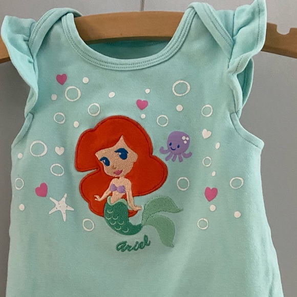 Disney Baby Little Mermaid Ariel Embroider Romper size 12 Months - Picture 7 of 8